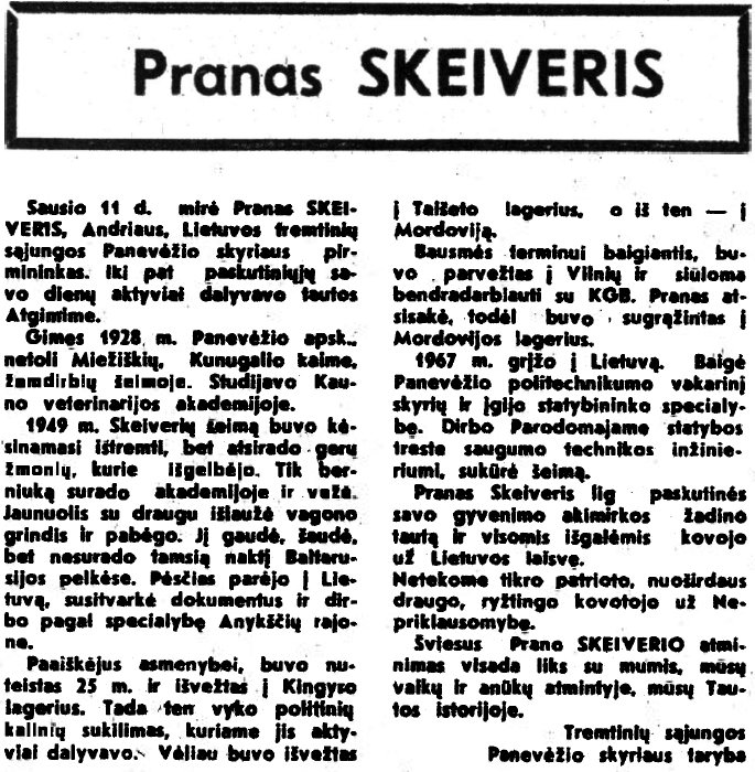 Pranas-Skeiveris „Tremtinys“, 1990 Nr. 2